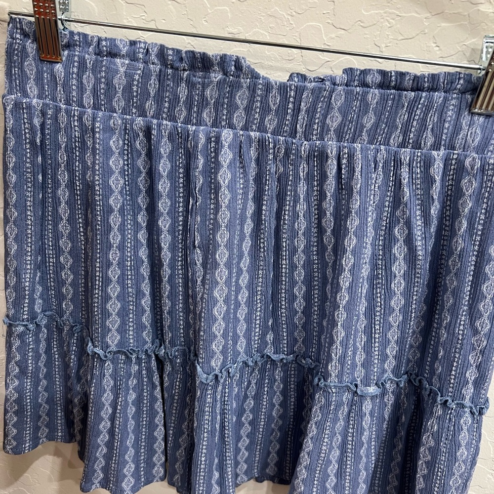 Pink Rose Blue and White Bubble Mini Skirt